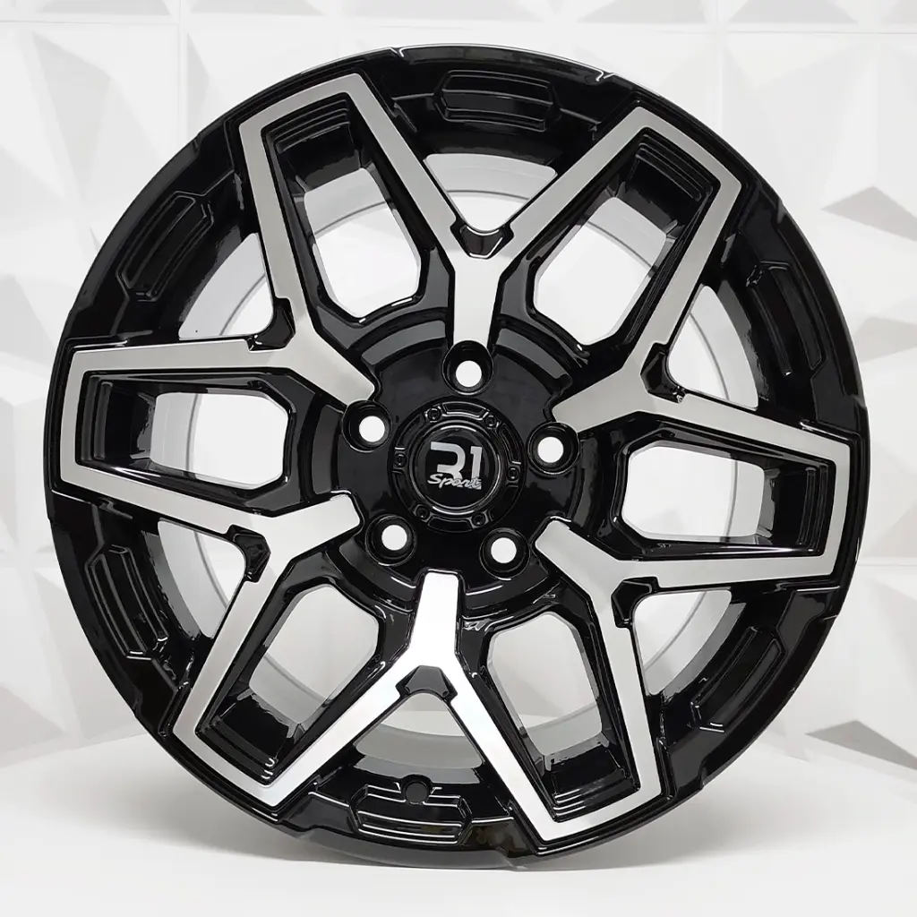 RIN 15X8 5-114.3 R1 SPORT QC2043 BLACK MACHINE FACE ET-10 CB83