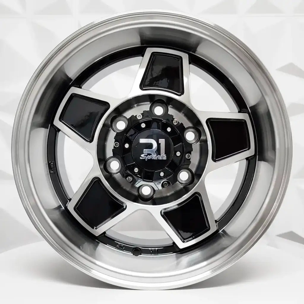RIN 15X8 6-139.7 R1 SPORT 55198 BLACK MF MACHINE LIP ET15 CB106.1